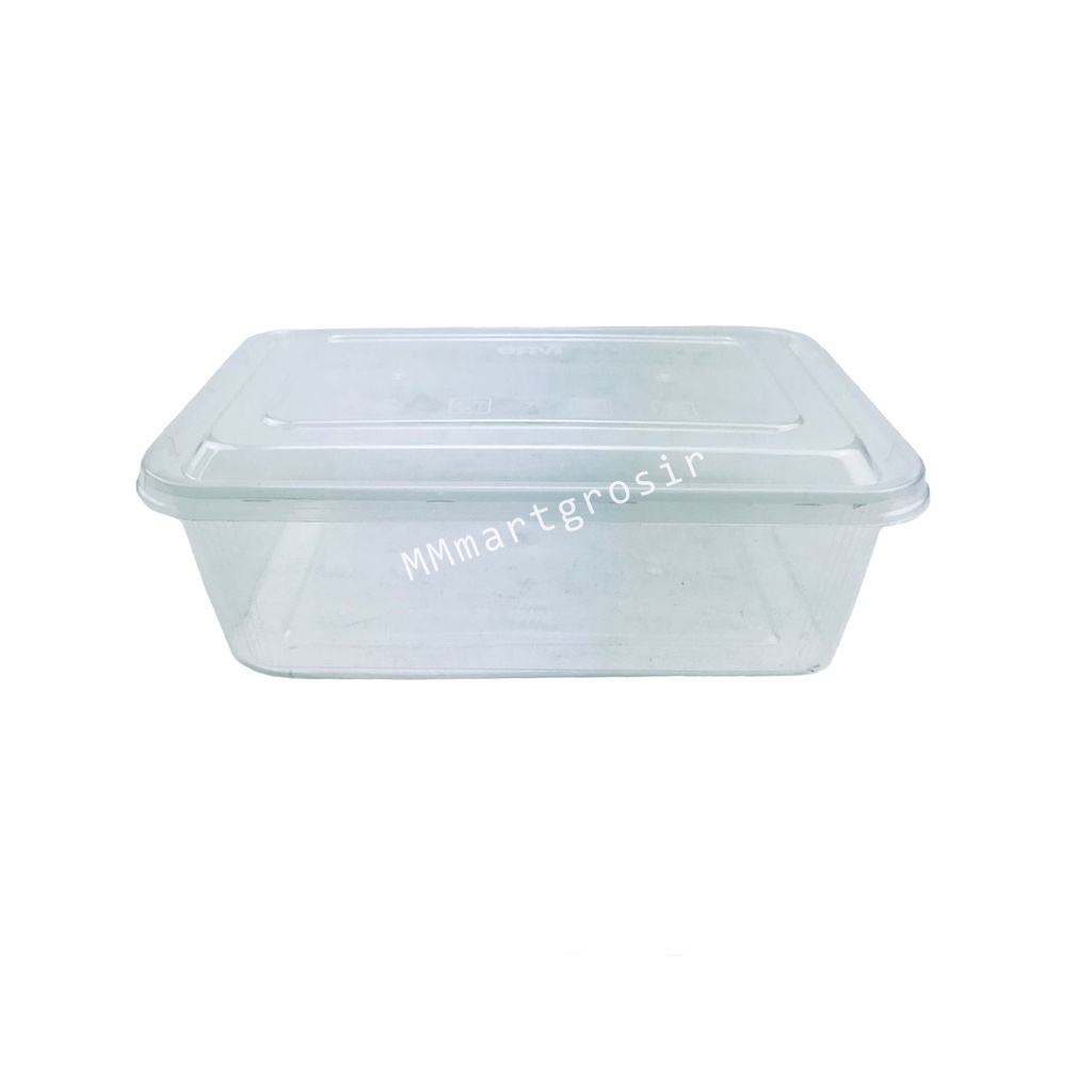 Thinwall Foodsafe / Kotak Makan Plastik / Food Container Persegi panjang / isi 25 pcs / uk 1000 ml