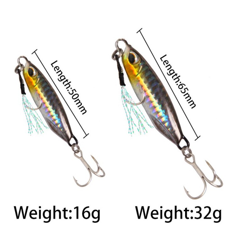 Shengyao 1Pcs Duo Metal Lead Jig Fishing Lure 16g 32g Swimbait Fishing Ikan Bass Bait Kail Wobbler Jigging