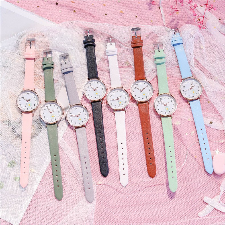 ✅Grosir Jam Senen - Jam Tangan Wanita Quartz Analog Fashion Gaya Korea Motif Bunga Daisy Import