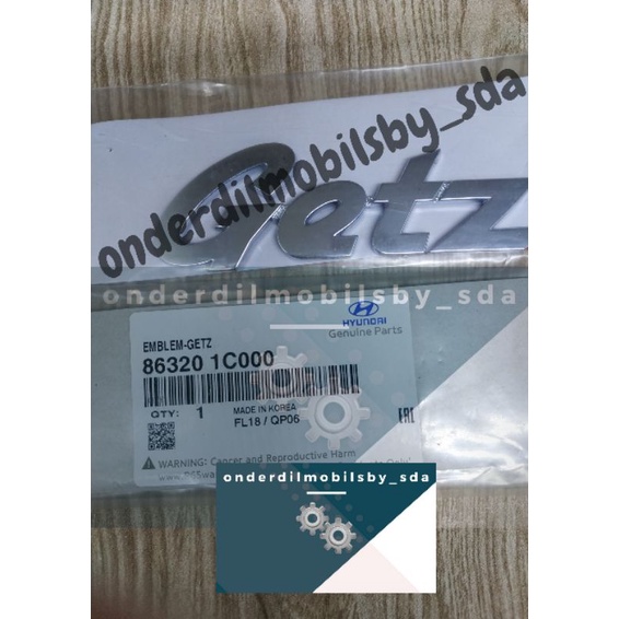 Emblem tulisan Getz ORI Hyundai