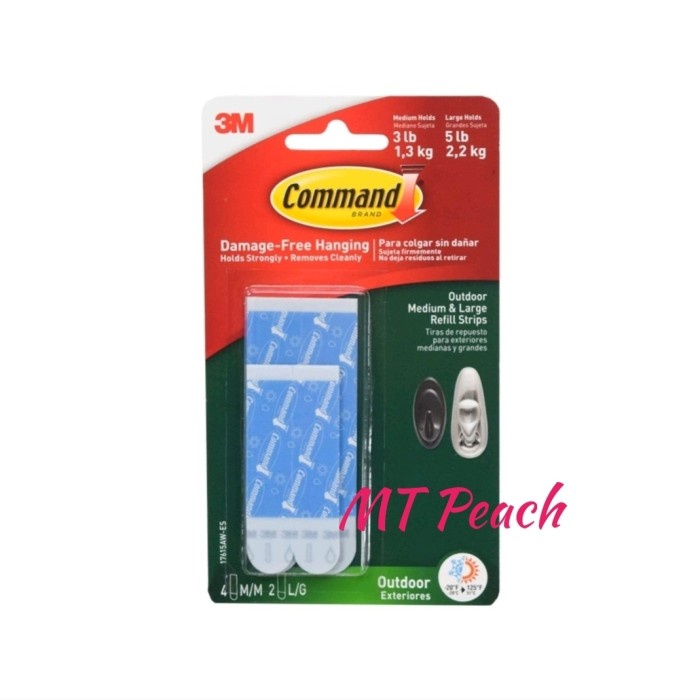 

3M COMMAND STRIP ISI ULANG OUTDOOR MEDIUM LARGE REFILL STRIP COMMAND MA17