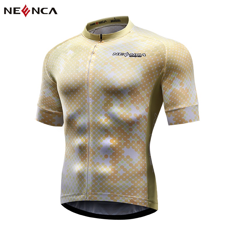 2021 HOT   Team Yellow Cycling Jersey Powerband Shirt Short Sleeve Bike Jersey Top