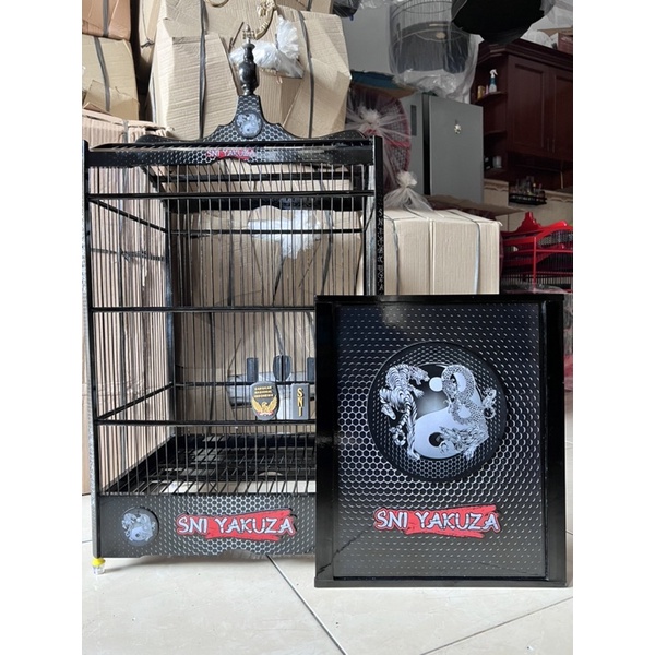 Sangkar Kotak Decal 3D Black Yakuza SNI No 2/ Kandang Kotak No 2