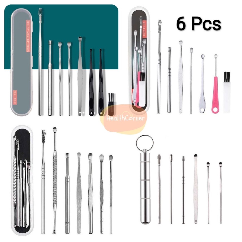 Set Alat Pembersih Telinga Korek Kuping Ear Wax Picker / Ear Cleaner / Cotton Buds