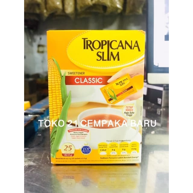 

Tropicana Slim Sweetener CLASSIC isi 25 SACHET @ 62.5 g | Pemanis Gula