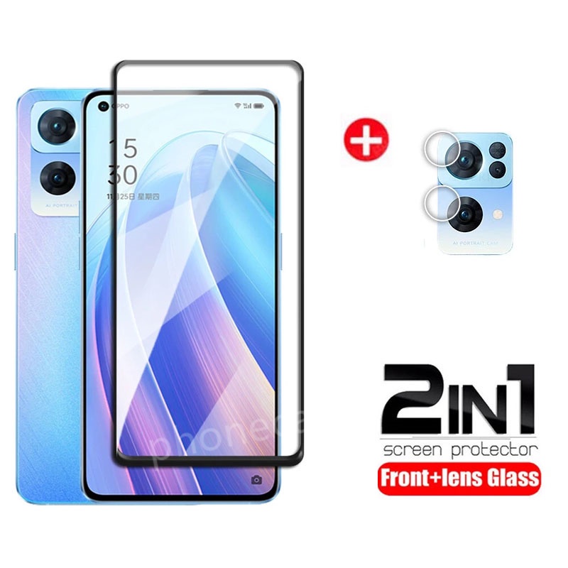 Pelindung Layar Tempered Glass Oppo Reno 7 5G Reno 7 Z 5G Paket 2 in 1