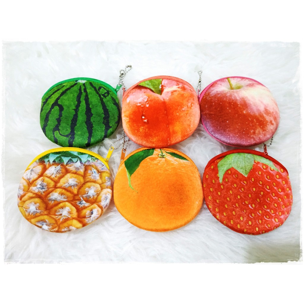 DB03 Dompet Bulu Tipis Fruit Besar 11x9cm