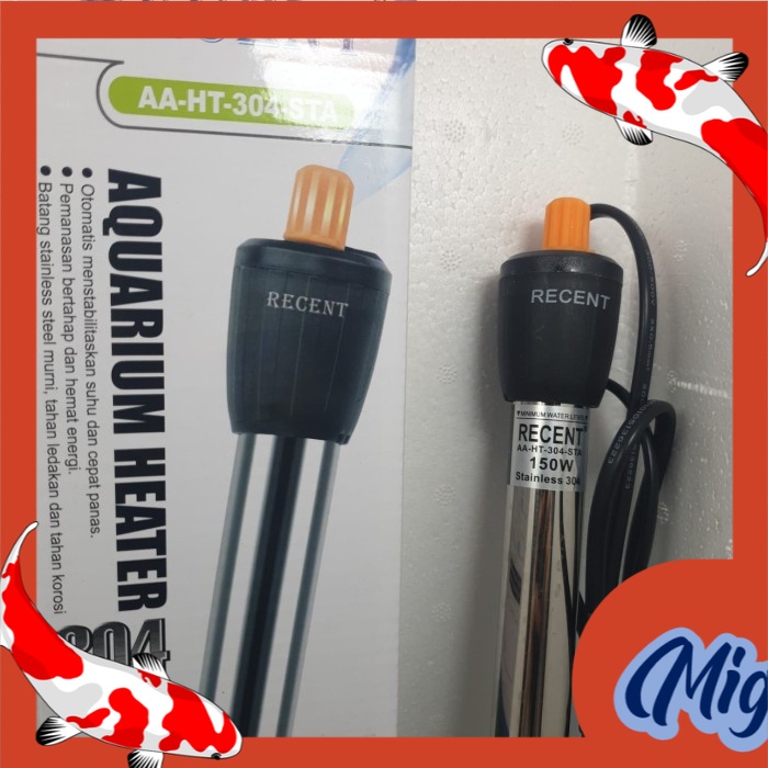 heater penghangat aquarium recent 150 watt stenlis