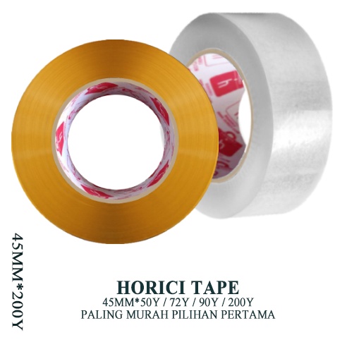 

MURAH SUPER CLEAR 45mmx200Y LAKBAN BENING DAN COKLAT HORICI TAPE/ISOLASI
