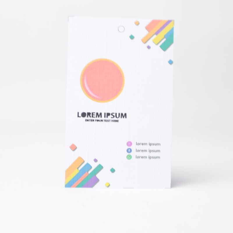 

(200 PCS) HANGTAG Custom LABEL FULL COLOR Hang tag Pricetag ivory murah
