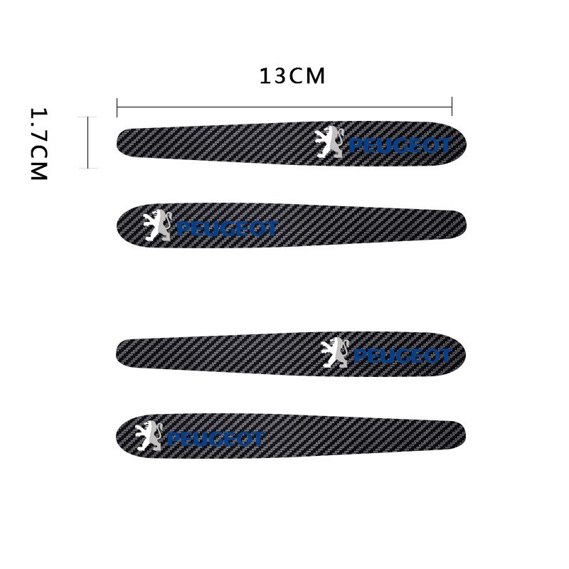 8pcs Stiker Pelindung Gagang Pintu Mobil Bahan Carbon Fiber Anti Gores Untuk Peugeot 208 e-208 2008 3008