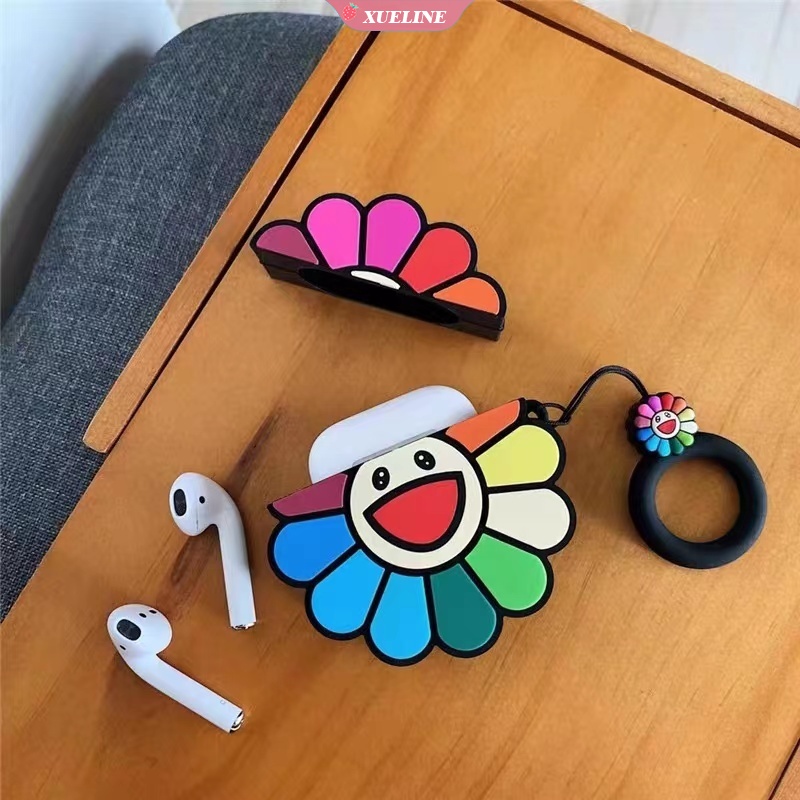 Casing Soft Case Silikon Motif Bunga Matahari Untuk AirPods 1 2 3 pro