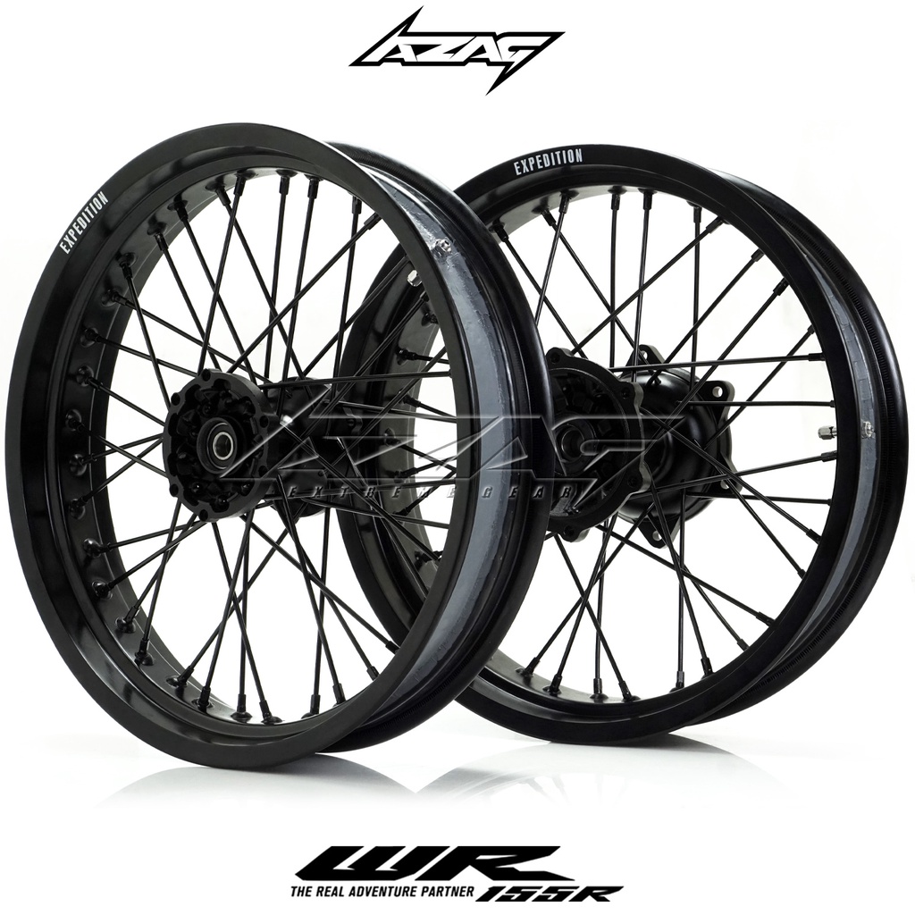 VELG SET SUPERMOTO WR155R EXPEDITION TROMOL MGV CNC TUBELESS PERMANENT