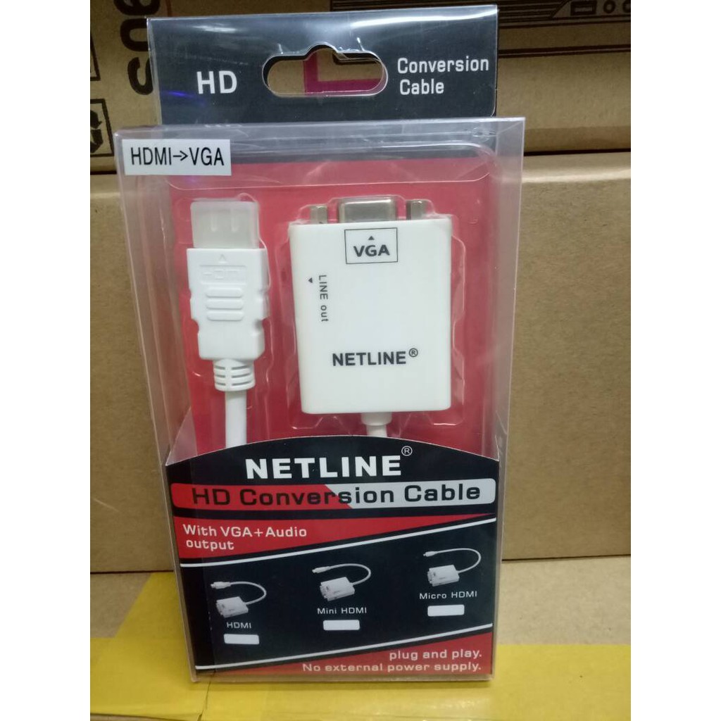 Netline Kabel Converter HDMI to VGA With Audio