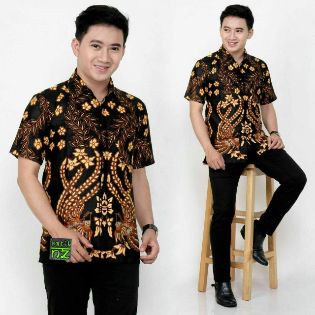 Bswart Batik Hrb026 Kenongo Hem Pendek Padi Pekalongan M L Xl Batik Pria Murah Modern