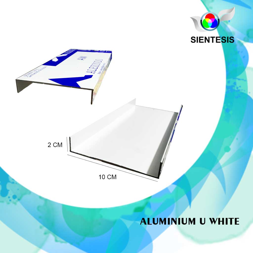 Dudukan LED aquarium / heatsink aluminium u white per 1 cm
