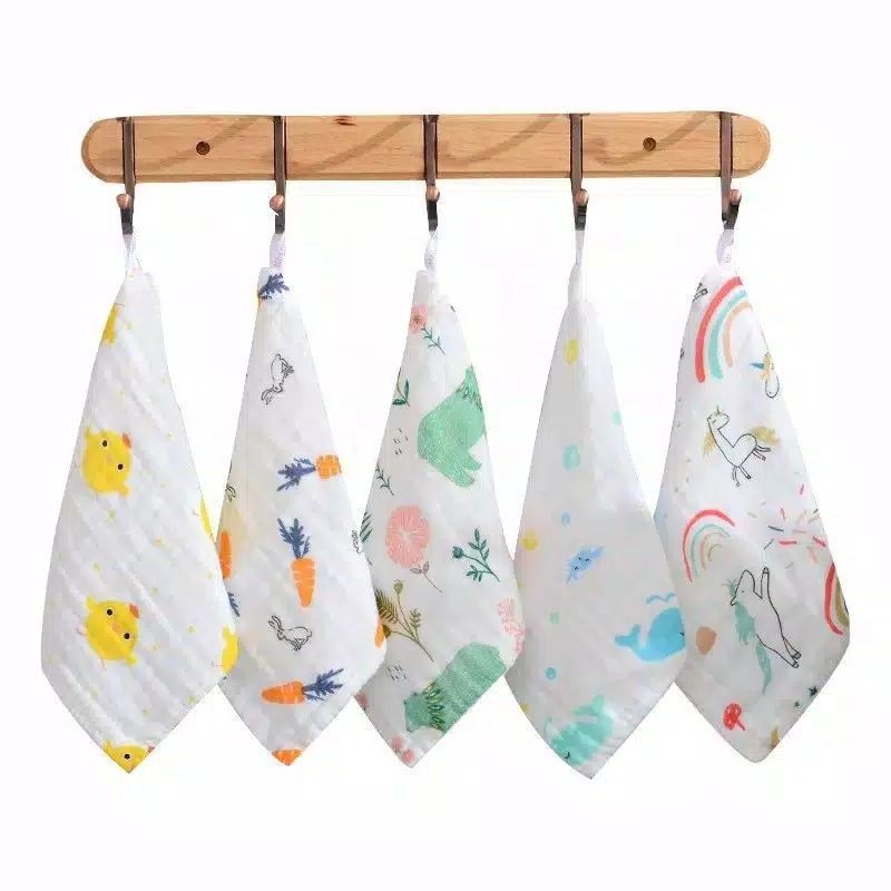 HANDUK KECIL MUSLIN 6 LAPIS 30 X 30 WASLAP BAYI
