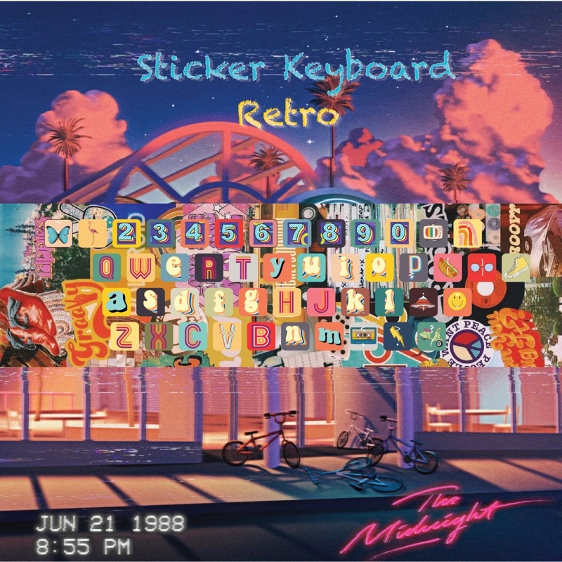 

STICKER KEYBOARD RETRO ALL SIZE UNTUK SEGALA UKURAN UNIVERSAL VINYL GLOSSY