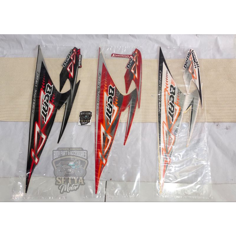 Striping Strip Honda Beat Karbu 2012 Hitam Merah Putih