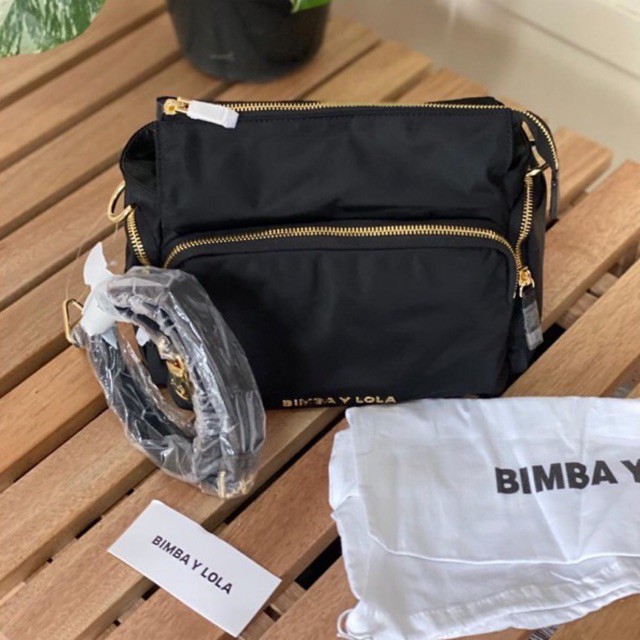READY STOCK Bimba Y Lola tas selempang authentic parasut medium black hitam