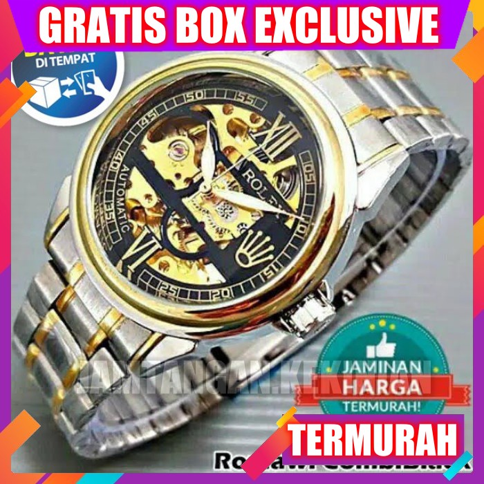 Jam Tangan Pria ROLEX / Jam Tangan Murah / jam tangan cowok  / Rolex Automatic Tali Rantai