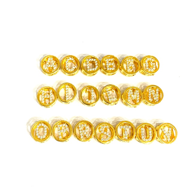 Liontin Gelang Tali Huruf Bulat Variasi AD Liontin Emas Asli Kadar 700 dan 875