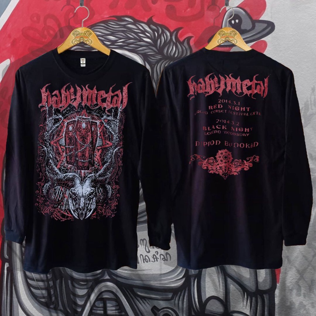 KAOS MUSIK BABYMETAL  ║ LONG SLEEVE LENGAN PANJANG ║ KAOS DISTRO CLOTHING LABEL ║ Cx Distro