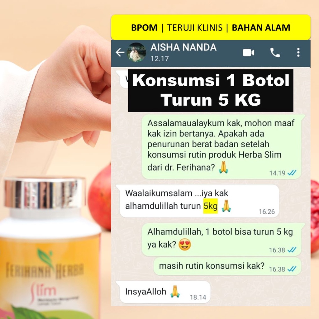 Ferihana Herba Slim Merupakan Kapsul untuk Diet Menurunkan Berat Badan atau Pelangsing