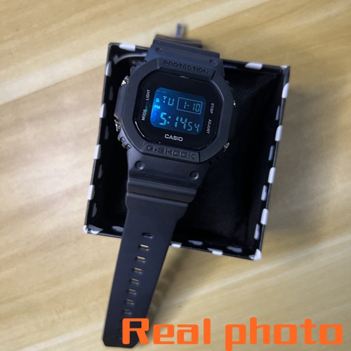 CASI0 DW-5600 jam tangan olahraga elektronik pria meja persegi kecil CASI0 G-SHOCK