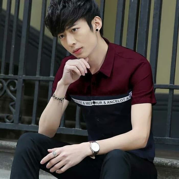 HipNop LEON KEMEJA PRIA LENGAN PENDEK SLIMFIT ATASAN PRIA LENGAN POLOS COWOK COWO FORMAL KASUAL