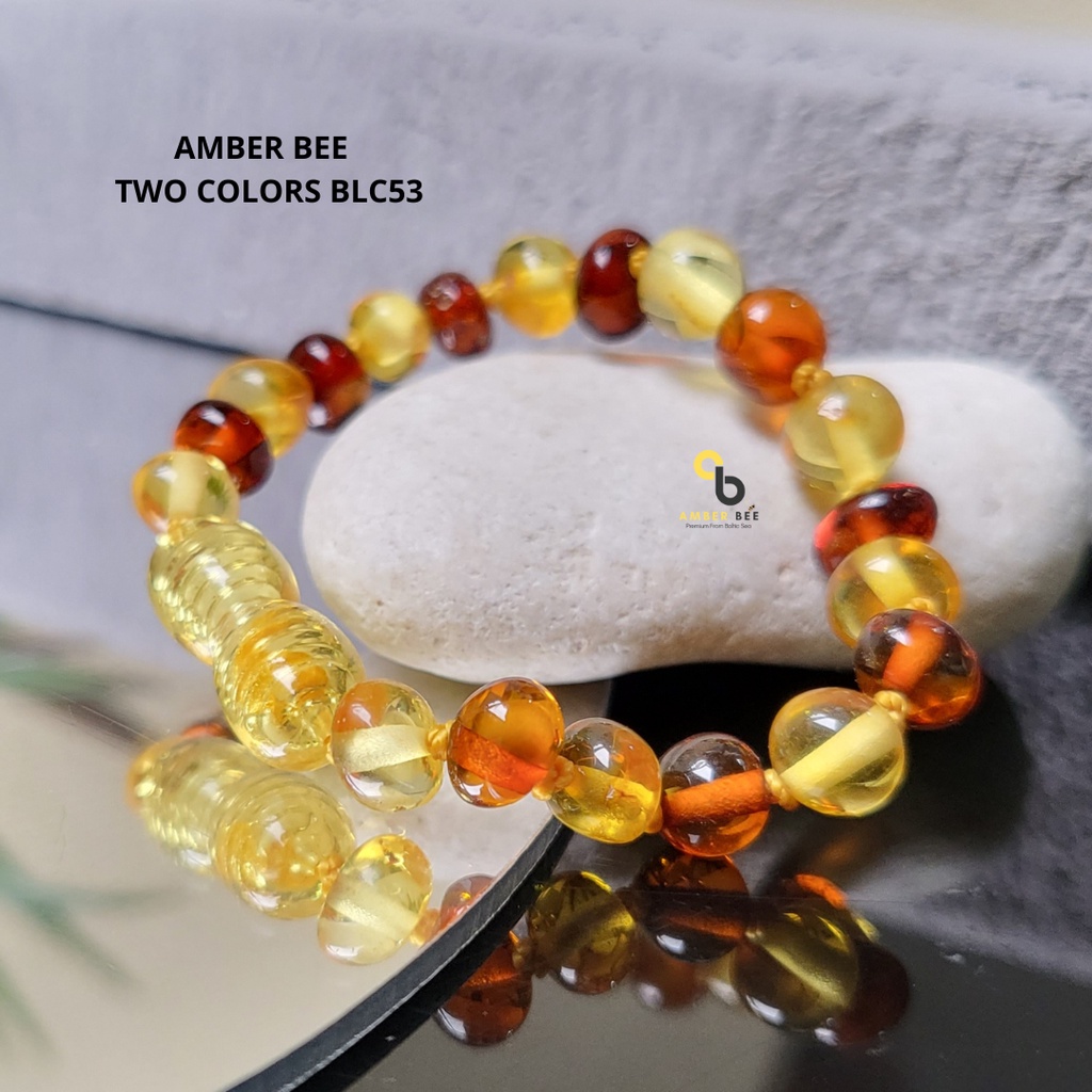 Gelang Amber New Born &amp; Anak Premium Glossy Lime Cognac BGLC53 By Amber Bee