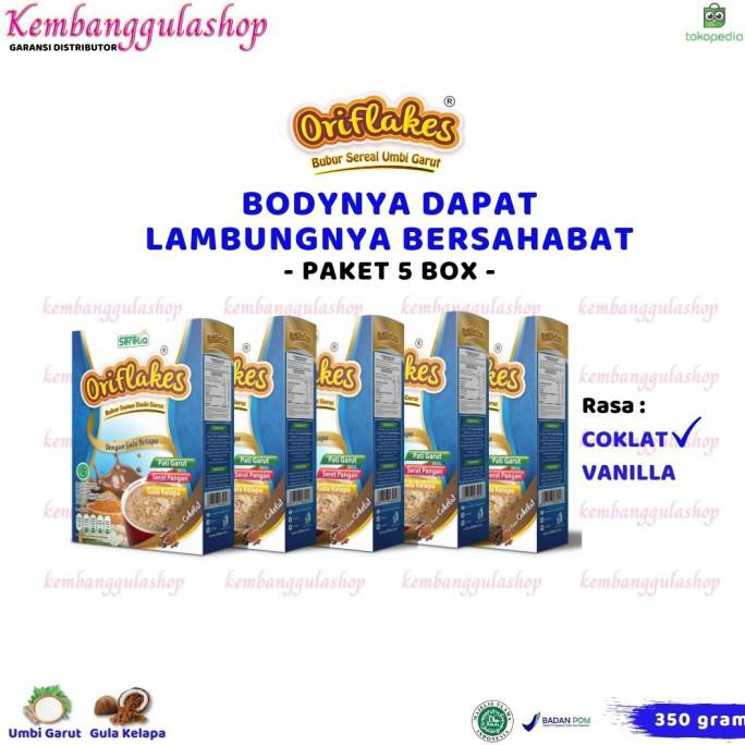

Promo ORIFLAKES 5 Box Slim DIET Sereal Umbi Garut asam lambung Gerd 350 gram - 5 Box Coklat