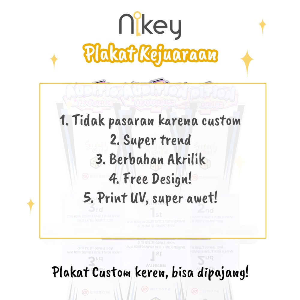 Plakat Piala Kejuaraan Custom Plakat Trophy Juara Plakat Piagam Merchandise Akrilik Acrylic PK-0054