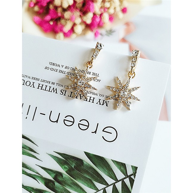 LRC Anting Tusuk Fashion Yellow Diamond Star Earrings D64436