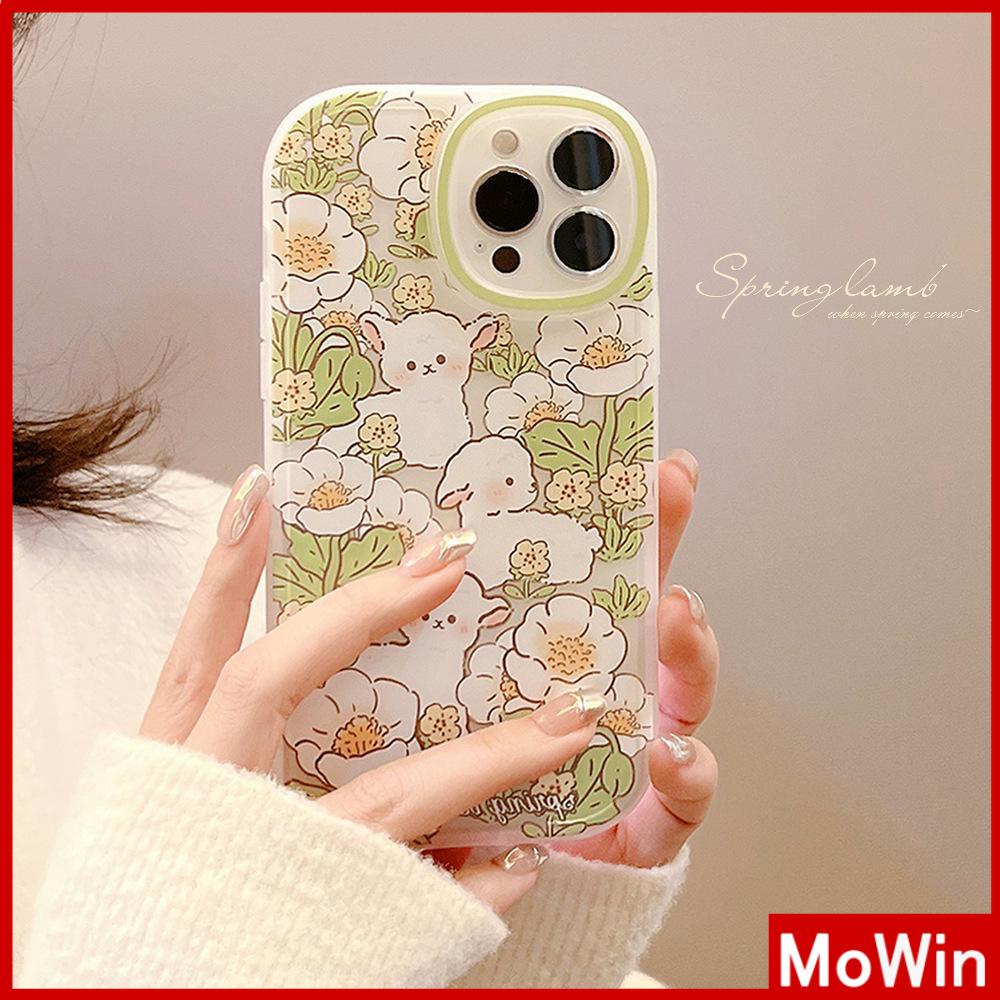 iPhone Case Silicone Soft Case Clear Case TPU Airbag Shockproof Full Coverage Protection Camera Lamb Flower For iPhone 13 Pro Max iPhone 12 Pro Max iPhone 11 iPhone 7 Plus