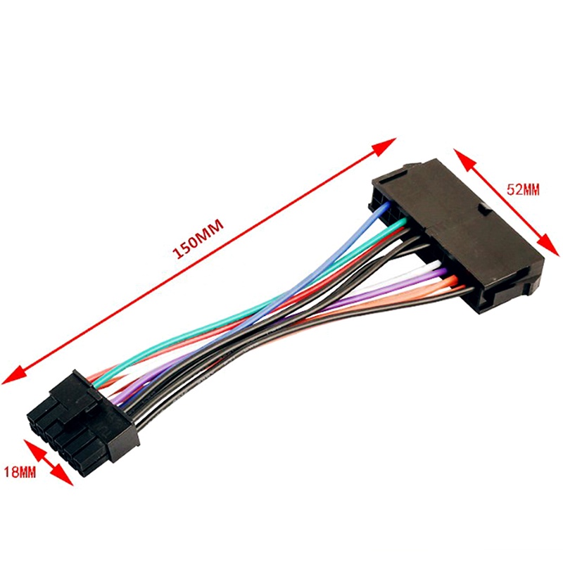 (LUCKID) 1pc Kabel Adapter 24 Pin Ke 14pin PSU ATX Untuk Power Supply Lenovo