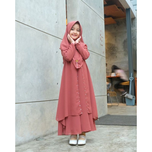 READYSTOK SHAFA DRESS KIDS SET PASHMINA BY KAZAMI