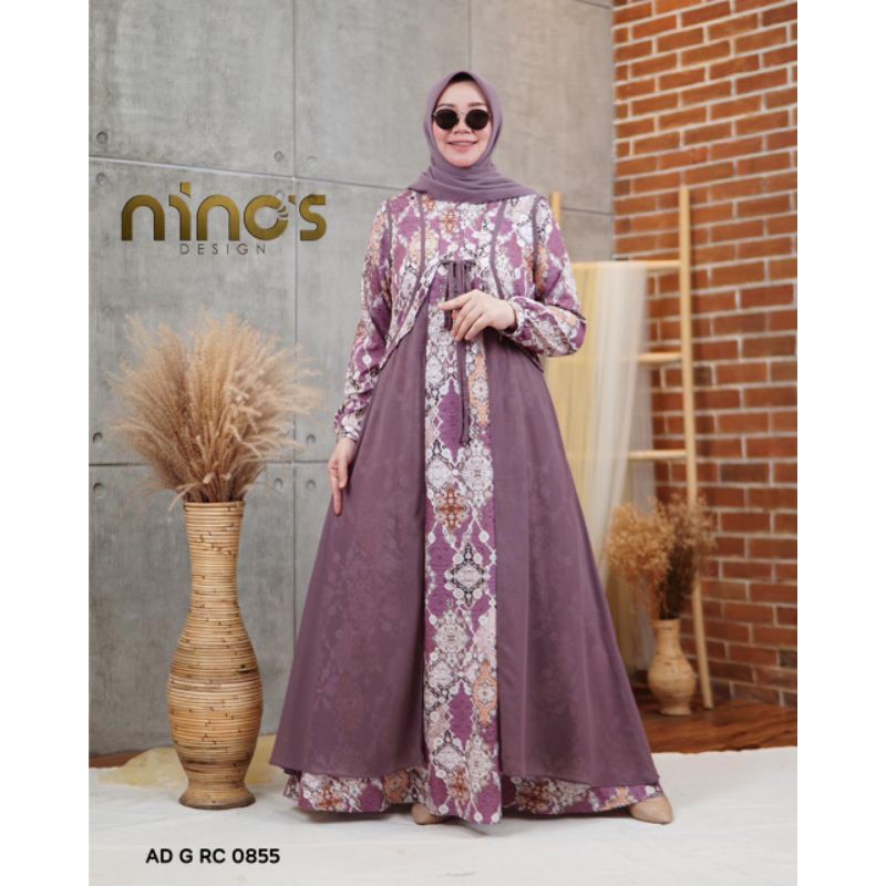 Gamis ( free outer ) Kode AD-G-RC-0855 Ori by Ninos Design