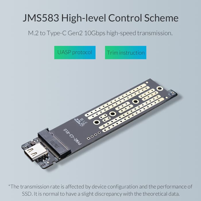 ORICO PVM2-C3 M.2 NVME SSD ENCLOSURE USB 3.1 GEN 2 TYPE-C CLIP-OPEN