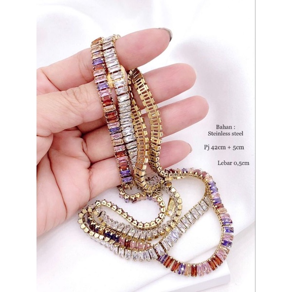 Kalung lapis Silver925 Perak Full mata anti karat anti alergi 928