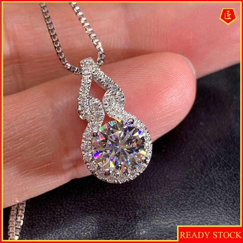 [Ready Stock]Moissanite Pendant Women's Classic Fashion Gourd Necklace