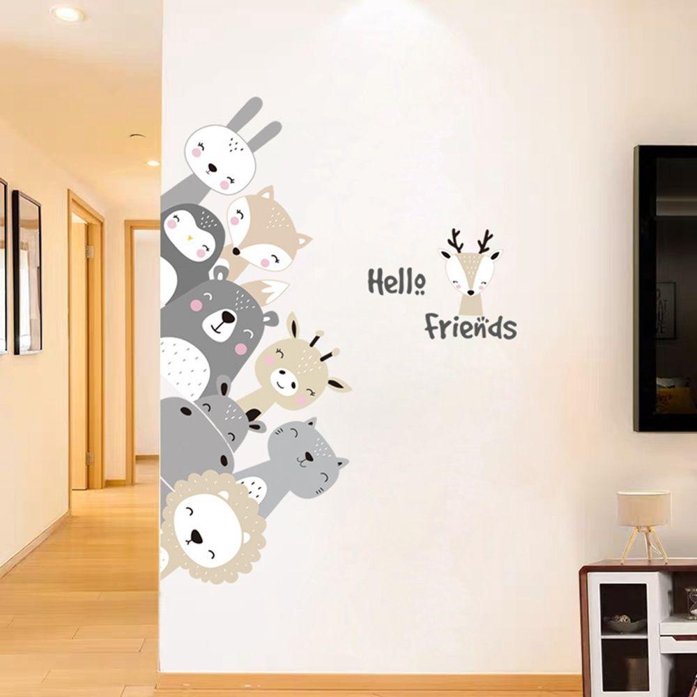 [Elegan] Stiker Dinding DIY Hippo Friends Animal Stickers Art Dekorasi Rumah Untuk Kamar Anak Nursery