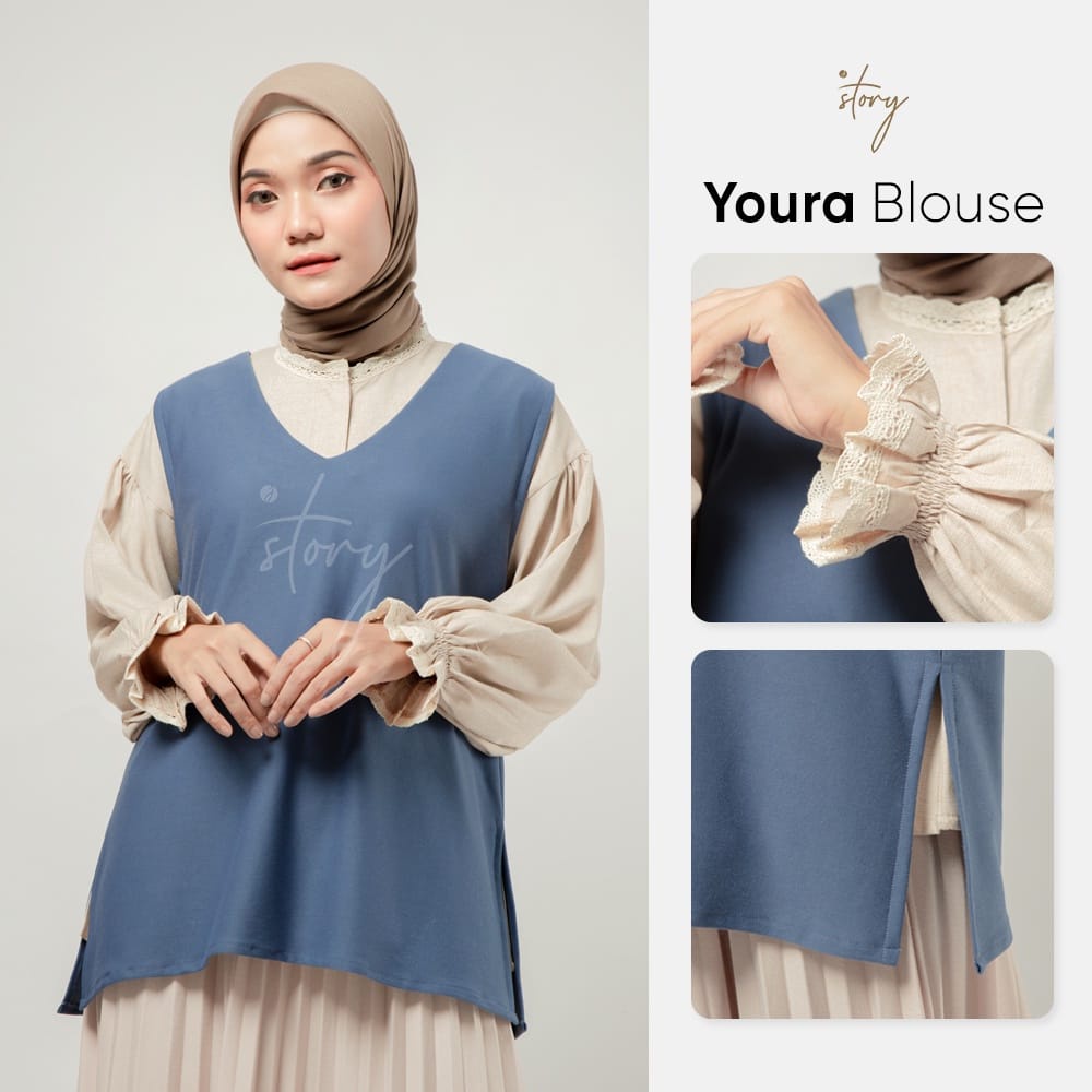 Tunik Terbaru / Atasan Wanita Cotton / Jstory Tunic Blouse Youra / Tunik Vest