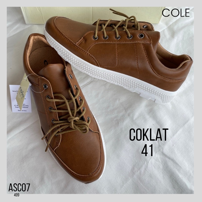 Sepatu tali casual semi formal pria Cole Original slip on