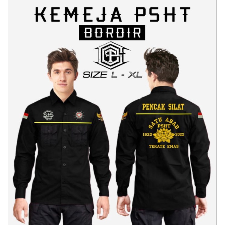 KEMEJA TERATE EMAS LENGAN PANJANG KEMEJA PSHT SATU ABAD TERBARU KEMEJA PRIA LENGAN PANJANG KEMEJA PS