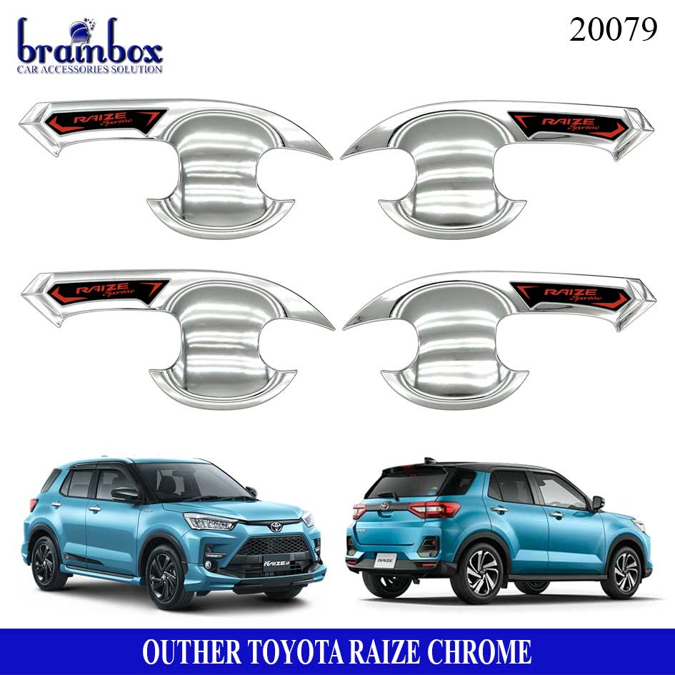 Outher Toyota Raize Chrome Mangkok Pelindung Cat Peganggan Pintu
