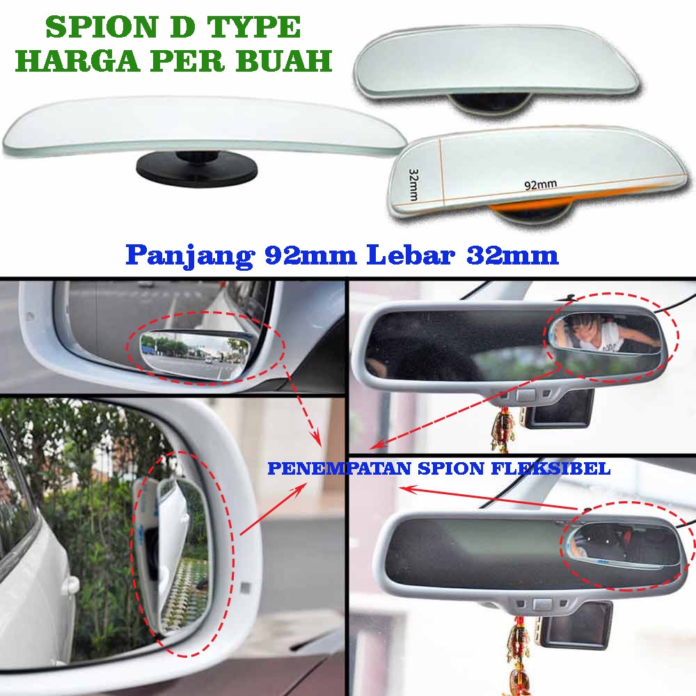 Spion Tempel Tambahan O D Type Motor Mobil Bundar Cembung Mobil Konveks Borderless Car Mirrors No Border 360 Degree Frameless Convex Blind Spot Mirror