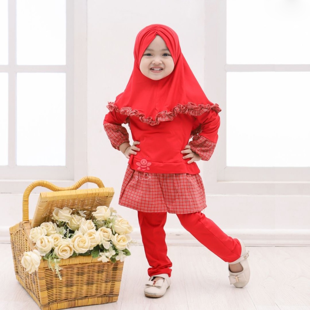 Baju Muslim Anak Perempuan Qiandra / Baju Muslim Anak eLBi / Baju Gamis Anak 1-6 Tahun