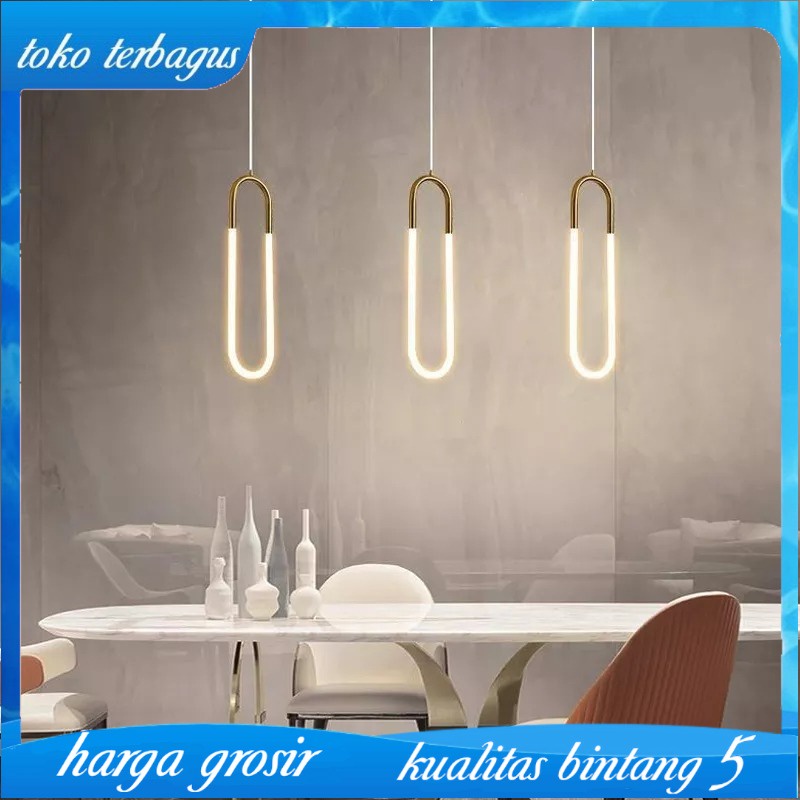 Lampu Gantung Hias Chandelier Glass Gold Premium Design