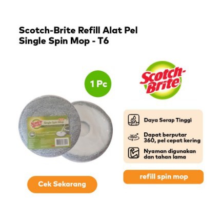 3M Scotch-Brite T6 Single Spin Mop Refill 1 per pack